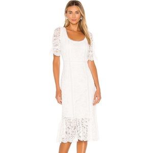 BB DAKOTA white lace midi dress